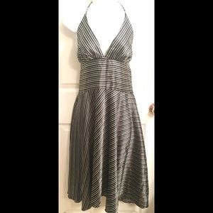 ALYN PAIGE New York Retro Vintage‎ Black and White striped halter dress